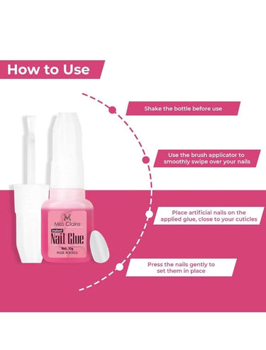 Miss Claire Nails Glue, Clear, 10 Grams, 10 g